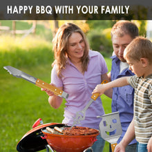 Load image into Gallery viewer, BBQ Tools Set with Grill Spatula, Tongs, Fork - Barbecue Utensils Kit - Surprise Gifts for Men
