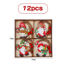 Load image into Gallery viewer, Jagowa 12PCS Wooden Christmas Ornaments - Faceless Dolls for Christmas Tree Decor and Party
