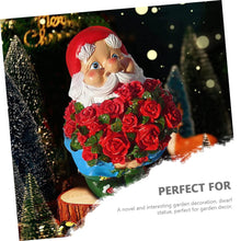 Load image into Gallery viewer, Cabilock 1pc Cute Resin Garden Gnome Holding Rose Charming Outdoor Decor for Garden Patio Lawn for Family and Friends
