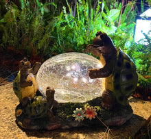 Load image into Gallery viewer, RAYWER Solar Powered Turtle Mama and Baby Outdoor Garden Light Decor, Garden Ornament (Turtles Family on a Lawn)
