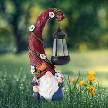 Load image into Gallery viewer, Pohabery Gnome Garden Decor Statue Solar Gnomes Decorations for Yard with Lantern Light Outdoor Decorations for Patio Mom Gift
