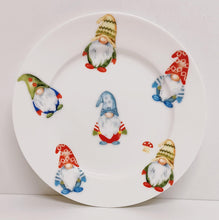 Load image into Gallery viewer, Lucky Gonks Breakfast Children Set Bone China 3 Piece Plate 16.5 cm Mug &amp; Bowl Festive Children&#39;s Kids Gnomes Hand Decorated in UK
