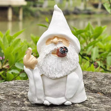 Load image into Gallery viewer, Lethogety Middle Finger Figurine Ornaments, Funny Garden Gnomes Outdoor Statues 5.9 Inch Naughty Smoking Wizard Dwarf Sculpture Decoration for Lawn Patio Outside Yard Decor Housewarming Easter Gift
