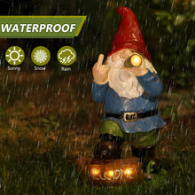Load image into Gallery viewer, Resin Gnomes Garden Decor, 13.5&quot; Tall Solar Large Inappropriate Funny Gifts Gnome Outdoor Statues for Yard, Patio, Lawn, Outside Naughty Gnome Garden Decorations Gift for Men Women
