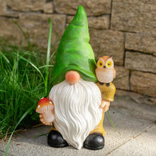 Load image into Gallery viewer, WONDHOME Garden Gnome Sculptures Statues Resin Decor Owl Mushroom Solar LED Lights Lantern Female Outdoor Gnomes Garden Figurines for Patio Yard Lawn House Farmhouse Decorations Gifts,Owl …

