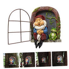 Load image into Gallery viewer, Happyyami Dwarf Figurine Resin Tree Decor Iron Window Hanging Garden Gnome Doll Home Ornament
