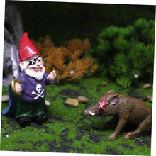 Load image into Gallery viewer, Happyyami 1set Creative Pirate Gnome Resin Figurine Pig Statues for Garden Decoration Unique Outdoor Ornament for Halloween and Holiday Decor
