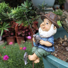 Load image into Gallery viewer, gotyou Garden Gnome, Fish Leprechaun Sitter Funny, Garden Gnomes for Outdoor, Fish Gnome Garden Statue, for Outdoor, Patio, Lawn, Courtyard, Balcony
