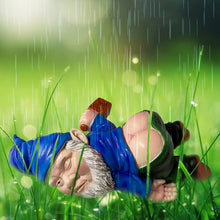 Load image into Gallery viewer, MINICAR 9.5&#39;&#39; Drunk Gnomes Statues Outdoor Decor, Funny Knome Sculptures Yard Decorations Lawn Patio Dwarf Ornament for Housewarming Mother&#39;s Father&#39;s Day Weird Garden Gift(Blue)
