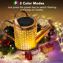 Load image into Gallery viewer, GLOBAL GOLDEN Solar Watering Can Light, LED Solar String Lights Waterproof Dual Mode Water Can Lights for Garden Patio Yard Pathway Lantern Plant Decoration
