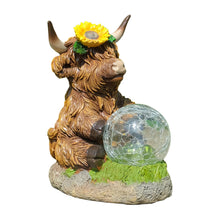 Load image into Gallery viewer, Solar Lantern, Highland Cow Garden Light, Solar-Powered Waterproof Animal Statue for Outdoor Decor, Ambient Lighting for Yard, Patio, Lawn, Porch, Garden, and Pathways
