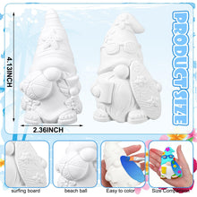 Load image into Gallery viewer, Poen 2 Pack Beach Summer Ready to Paint Your Own Gnome Statues, 4 Inches Mini Blank Ceramics to Paint Unpainted Gnome Figurines Crafts DIY Arts for Farmhouse Gift Decor (Beach Style)
