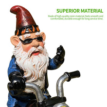 Load image into Gallery viewer, nezababy Garden Gnomes Decorations Funny Riding Motorcycle Naughty Sculpture Statue Outdoor Yard Lawn Decor Resin, Black
