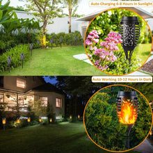 Load image into Gallery viewer, Solar Lights Outdoor Garden, 8 Pack Solar Flame Lights LED Warm Flickering Flames Waterproof Solar Torch Lights Garden Ornaments Landscape Lighting Auto On/Off for Pathway Yard Patio Decoration (Warm)
