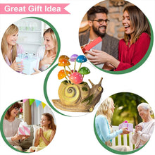Load image into Gallery viewer, ZYLiWoo 1 Pack Solar Garden Mushroom Snail Statue Gift, Solar Outdoor Sculpture Outdoor Patio Art, Porch Deck Balcony Front Garden Decoration, Unique House Warming Gift, ZYL-003
