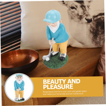 Load image into Gallery viewer, Yardwe Outdoor Gnome Garden Decor Miniature Golf Gnome Statue Resin Craft for Yard
