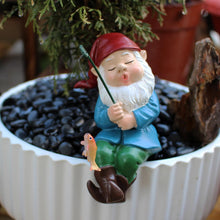 Load image into Gallery viewer, Fishing Gnome For Pond | Fishing Dwarf Statue | Funny Garden Fishing Figurine | Fishing Sitter Statue | Outdoor Decorations For Yard Lawn Pond Pool Riverside Decoration
