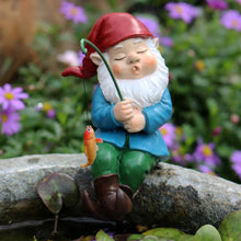 Load image into Gallery viewer, Fishing Gnome For Pond | Fishing Dwarf Statue | Funny Garden Fishing Figurine | Fishing Sitter Statue | Outdoor Decorations For Yard Lawn Pond Pool Riverside Decoration
