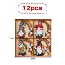Load image into Gallery viewer, Jagowa 12PCS Wooden Christmas Ornaments - Faceless Dolls for Christmas Tree Decor and Party
