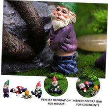 Load image into Gallery viewer, Cabilock 4pcs Garden Dwarf Resin Figurines for Outdoor Decoration Adorable Miniature Gnome Ornaments for Lawn and Home Decor
