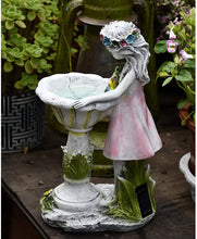 Load image into Gallery viewer, HIAME Garden Decoration Figures for Outdoor Use Large Solar Light, Flower Fairy Garden Decoration Flower Fairy Solar Light Resin Girls Outdoor Villa Decoration Gifts for Women (A)
