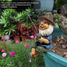 Load image into Gallery viewer, Garden Ornament Outdoor Fishing Gnome Statue Garden Naughty Gnomes Resin Garden Figurine Dwarf Sculpture Pond Ornaments for Garden Lawn Yard Balcony Porch Patio Decorations
