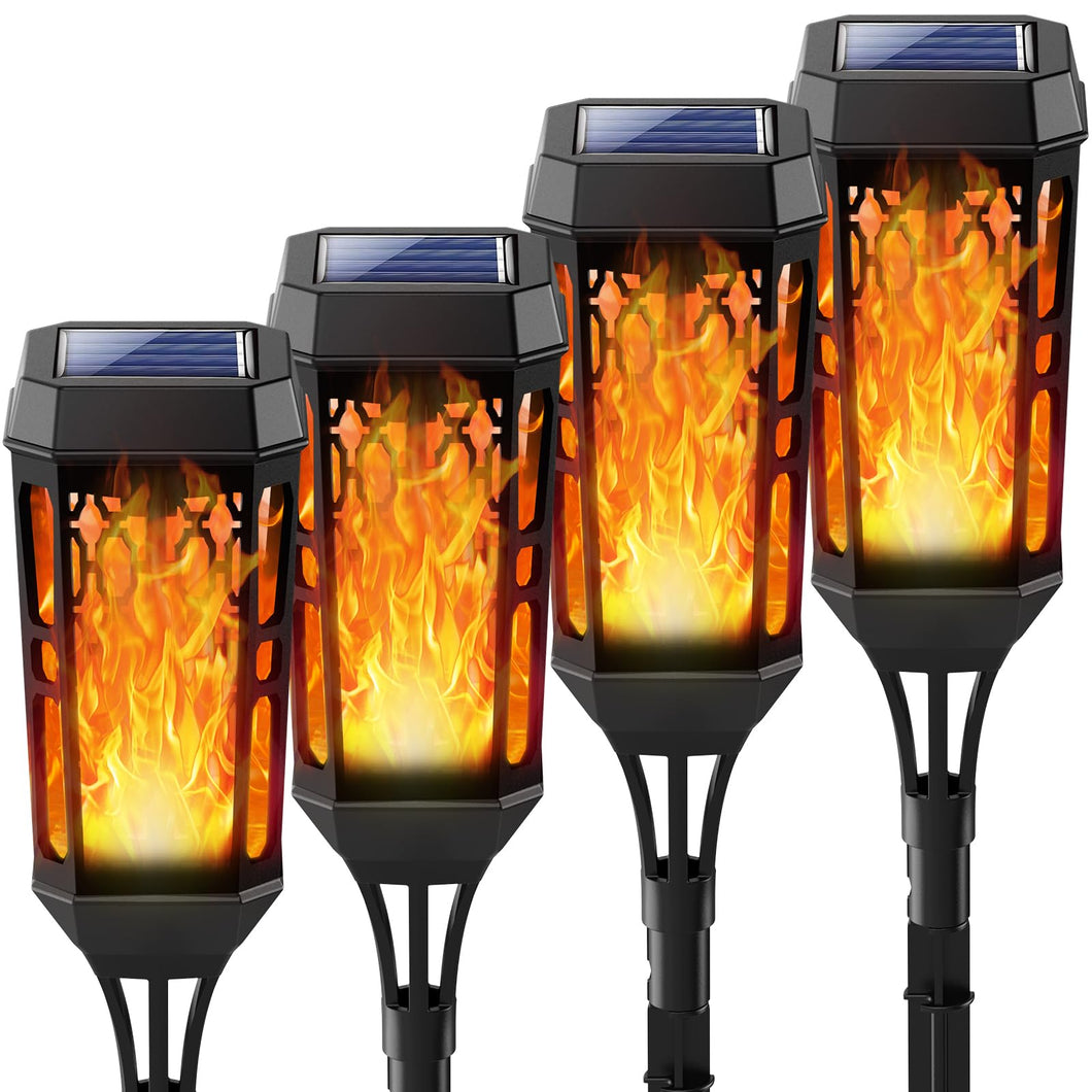 Joltix Flame Solar Light, 4 Pack Solar Lights, IP65 Waterproof Solar Flickering Dancing Lights,Landscape Lighting Auto On/Off for Outdoor Garden Patio Pathway Yard Driveway Halloween Decorative.