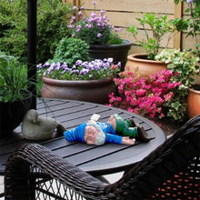 Load image into Gallery viewer, 6.3&#39;&#39; Funny Drunk Garden Gnomes Outdoor Decorations Naughty Yard Dwarf Statues Inappropriate Knomes Sculpture Figurines for Indoor Outside Patio Lawn Porch Landscape Gift (Drunk Gnome Blue)
