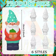 Load image into Gallery viewer, Simgoing 6 Sets Ready to Paint Your Own Garden Gnomes Statues Summer DIY Unfinished Ceramic Gnomes for Painting Figures Plaster Arts and Crafts with Brush Palette for Adults
