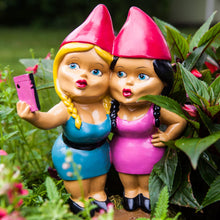 Load image into Gallery viewer, BigMouth Inc. Selfie Sisters Novelty Resin Garden Gnome Ornament | Weatherproof Great for Gardens | This Funny Little Gnome is the Perfect Gi ft | 18.5 cm x 12 cm x 20 cm

