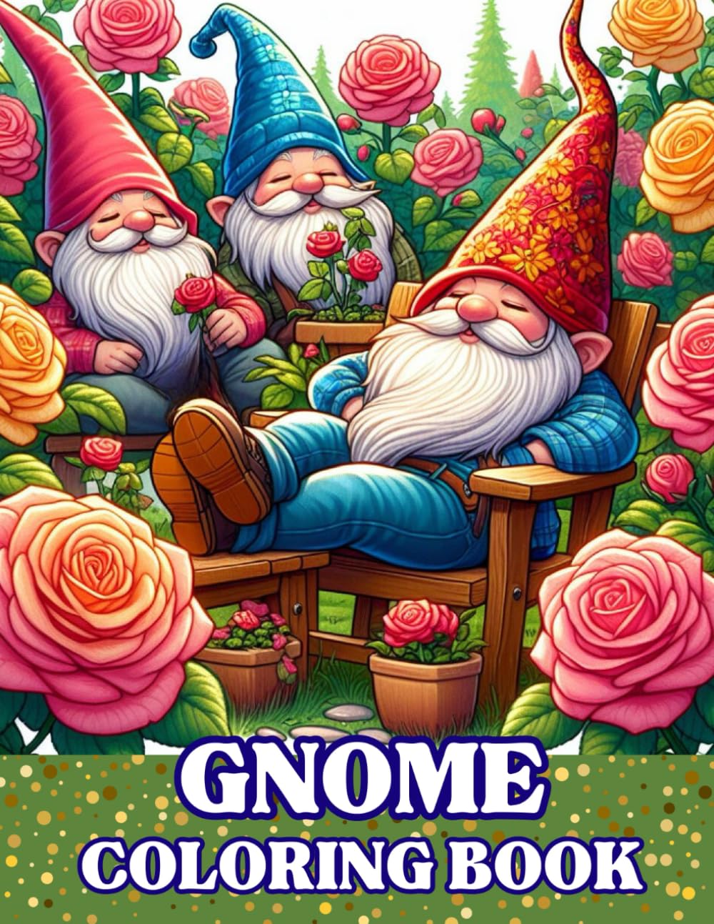 GNOME COLORING BOOK FOR ADULTS AND TEENS: Immerse yourself in a realm of relaxation and stress relief with these Adorable Gnome Illustrations in a magical world where creativity knows no bounds.