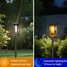 Load image into Gallery viewer, Hqynss Solar Lights Outdoor, 4 Pack Solar Garden Lights Tungsten Glow,IP65 Waterproof, Auto On/Off Lighting for Garden, Patio, Path, Lawn
