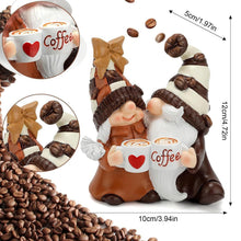 Load image into Gallery viewer, mivceklw Romantic Design Miniature Dwarf Figurines Resin Couple GNOME Statue Sturdy Coffee GNOME Decor Decorative Couple Figurines 10 x 5 x 12 cm for Home, Indoor, Garden, Outdoor, Multicoloured
