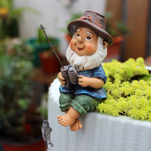 Load image into Gallery viewer, Garden Gnomes, Resin Fishing Gnomes Decorations for Yard, 1.8x2.8x3.9 Inch Garden Statues for Flower Pot Patio Lawn Outdoor.
