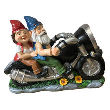 Load image into Gallery viewer, CT DISCOUNT STORE Biker Gnomes Couple On Motorcycle - Outdoor Cute Figurine Statues, Gnome Outdoor, Biker Couple in Love, Make Your Home and Garden More Fun, Great Gift

