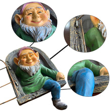 Load image into Gallery viewer, DHOBY GHAUT Elf Out of Door Tree Hugger 12-inch, Gnome Statue Tree Face Garden Decoration for Yard, Patio, Gnome Outdoor Clearance Large Ornaments, Garden Peeker Yard Art
