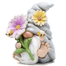 Load image into Gallery viewer, Hodao Spring Gnome Decoration Flower Gnomes Ornaments Decor Gifts Summer Gnomes Figurines Spring Gnomes for Garden Decor Spring Sculptures Gifts for Outdoor Decor for Mom, Grandma (Grey-Man)
