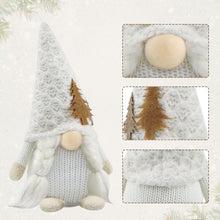 Load image into Gallery viewer, Godeufe Set of 2 Christmas Gonk Gnome Plush Xmas Winter Decorations Reindeer Handmade Elf Dwarf Figurines for Home Kitchen Farmhouse Holiday Festival Party Scandinavian Tomte - White
