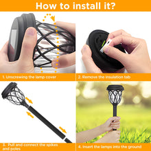 Load image into Gallery viewer, HELESIN Garden Lights Solar Powered, 6 Pack Solar Lights Outdoor Garden Waterproof (Warm White), 16.5IN LED Solar Pathway Lighting, Solar Powered Outdoor Light for Patio/Lawn/Landscape Decoration
