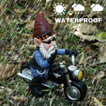 Load image into Gallery viewer, LOMUG Garden Gnome Motorbike Gnome, 15 X 14 CM Garden Decoration For Outdoors, Garden Gnome Statue, Waterproof Sun Protection Funny Garden Decoration Gnome, Decoration For The Terrace Balcony
