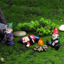 Load image into Gallery viewer, MUAMAX Miniature Garden Gnomes Fairy Garden Gnome Figurines Small Fairy Gardens Accessories Funny Campfire Gnomes Set of 3
