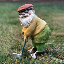 Load image into Gallery viewer, BANNESE Garden Gnome Statue Funny Old Man Golf Resin Outdoor Figurine Yard Art Ornaments for Patio Yard Lawn Porch Flowerbeds And Offices Crafts Decorations,Yellow,13.5 * 6.35 * 25cm
