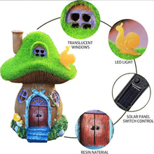 Load image into Gallery viewer, Mushroom Garden Statues,Outdoor Fairy House Figurine with Solar Powered Garden Light, Gifts for Women Mom Grandma Halloween Decor or Yard Decor (Resin)
