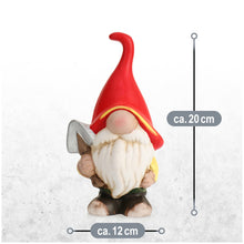 Load image into Gallery viewer, com-four® 2x ceramic gnomes - garden gnomes for standing - decorative gnomes for inside and outside - cute gnomes as garden decoration [selection varies] (2 pieces - 20cm)
