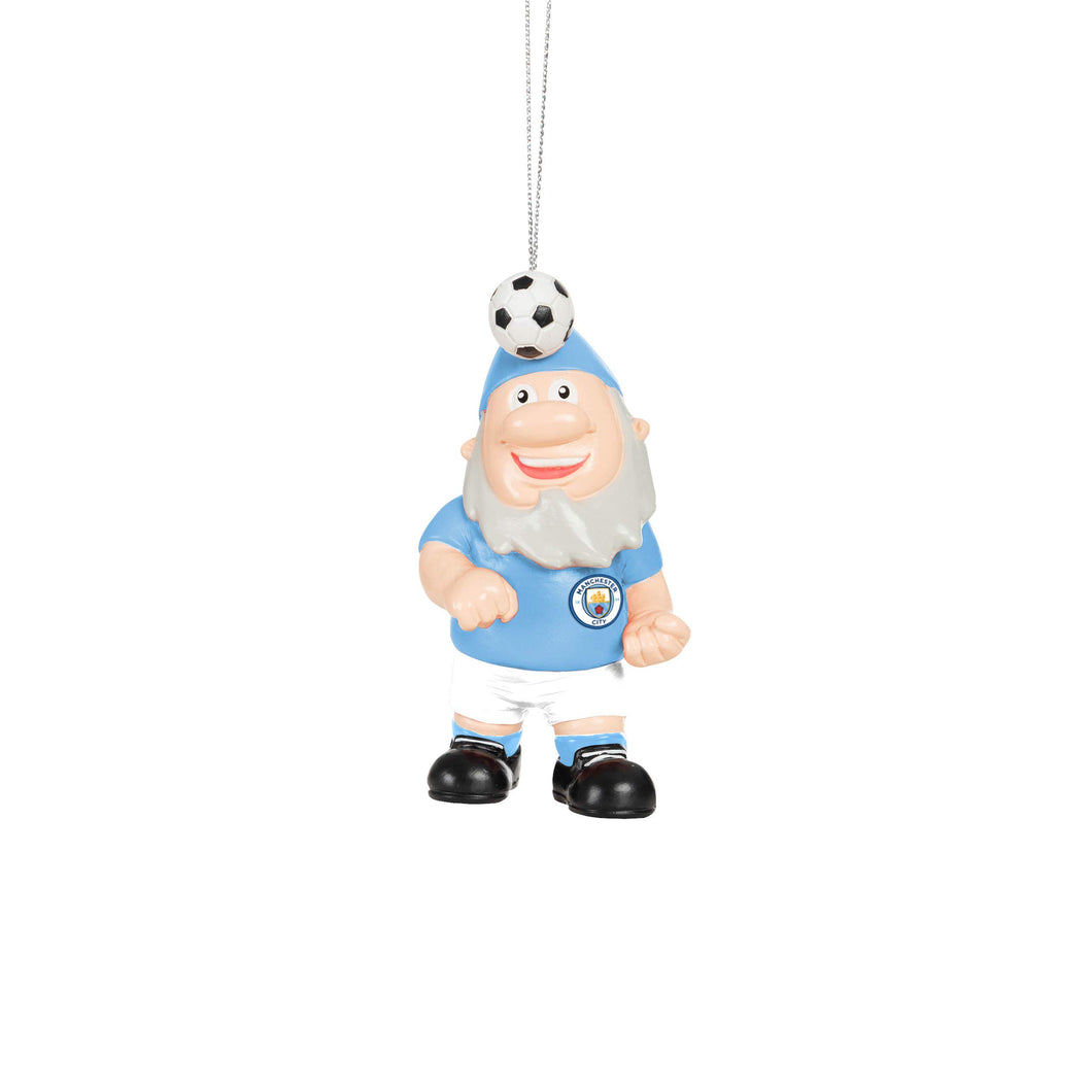 Premier League Football Manchester City Fan Gnome Hanging Christmas Ornament Decoration