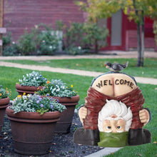 Load image into Gallery viewer, Welcome Garden Gnomes Ornaments-Garden Gnome Statue,Funny Waterproof Resin Dwarf Craft for Lawn Ornaments (Green)
