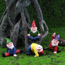 Load image into Gallery viewer, JIUMO Yoga Gnome Miniature Garden Gnome Fairy Gnomes Figurines Accessories Garden Fairy Decor for Outside Small Gnomes Dwarfs Ornaments Set of 4
