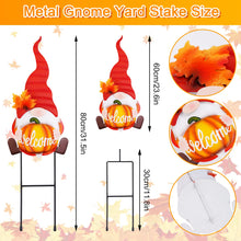 Load image into Gallery viewer, Whaline 2 Pack Fall Gnomes Garden Stakes 3D Gnome Pumpkin Maple Leaf Yard Stake Large Rustic Fall Lawn Sign for Autumn Thanksgiving Home Garden Yard Lawn Patio Backyard Walkway Decorations
