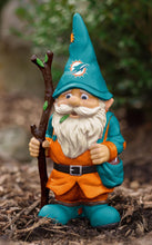 Load image into Gallery viewer, FOCO Miami Dolphins NFL Holding Stick Gnome 10.5 Inches Tall, Multicolor Team Colors
