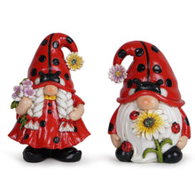 Load image into Gallery viewer, Hodao 2PCS Spring Ladybug Gnome Couple Ornaments Decor Summer Gnomes Figurines for Outdoor Garden Decor Ladybug Birthday Gift for Mom, Grandma, Women
